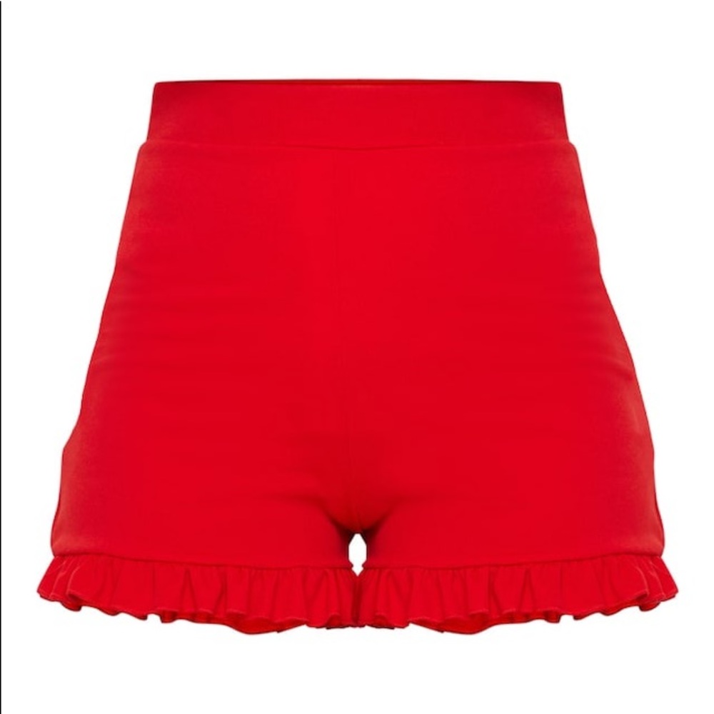 Red frill shorts